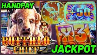 HANDPAY JACKPOT on Buffalo Chief HIGH LIMIT $36 Bonus Round Slot Machine Casino