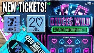 NEW TICKET WIN$!  10X $5 Deuces Wild + 10X Icy Hot 7s!  TEXAS LOTTERY Scratch Off Tickets