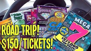 ROAD TRIP!  $150/TICKETS! 2X $20 Mega 7s  Double Diamond!  TEXAS Lottery Scratch Off Tickets