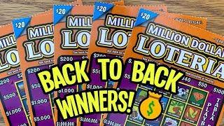 WINS!!  BRAND NEW $20 Million Dollar Loteria  $100 in Texas Lottery Scratch Off Tickets