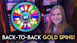 WOW!! Back 2 Back Gold Spins And First Spin BONUS! Wheel of Fortune Gold Spin Slot Machine!!