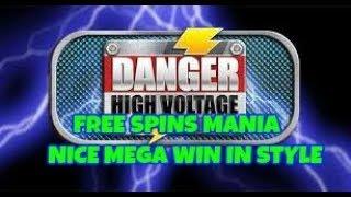 DANGER HIGH VOLTAGE  (BIG TIME GAMING) FREE SPINS CRAZY!! NICE MEGA WIN