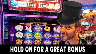 HOLD ON For a GREAT BONUS!  Progressive WINS on Hold Onto Your Hat @ Hard Rock Atlantic City #ad