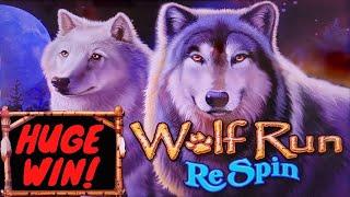 NEW SLOT!  HUGE WIN on WOLF RUN RESPIN SLOT MACHINE FEATURES & BONUSES!!!