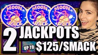 To The  $125/SPINS!  2 HANDPAY JACKPOTS! 6 BONUS GAMES on Moon Race!