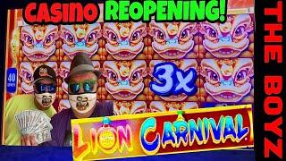 JACKPOT STREAMSLION CARNIVAL SLOT WINNING! EXCITING FIRST DAY CASINO REOPENING!KONAMI
