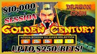 HIGH LIMIT Dragon Cash Link Golden Century UP TO $250 MAX BET SPINS $50 Bonus Round Slot Machine