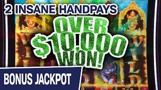 2 INSANE HANDPAYS!!!  Over $10,000 WON Playing SLOTS on the Las Vegas Strip