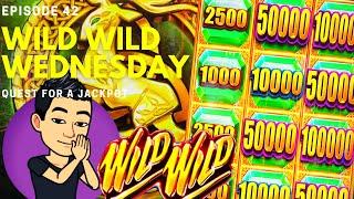 WILD WILD WEDNESDAY! QUEST FOR A JACKPOT [EP 42]  WILD WILD EMERALD Slot Machine (Aristocrat)