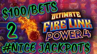 Ultimate Fire Link Power 4 (2) HANDPAY JACKPOTS HIGH LIMIT $100 Spins Only Slot Machine Casino