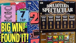 BIG WIN and FOUND THE "7"  $50 500X Loteria  $130 TEXAS LOTTERY Scratch Offs
