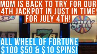 Old School Slots Presents All Wheel of Fortune $100 Red White & Blue $50 Double  $10 3X4X5X & DD!