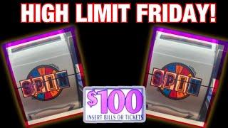 $100 WHEEL OF FORTUNE BACK TO BACK JACKPOT SPINS!!!!   | Best HIGH LIMIT FRIDAY EVER!!
