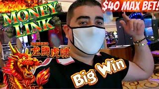 $40 Max Bet Bonus On High Limit MONEY LINK Slot Machine! High Limit Mighty Cash Slot Machine Bonuses