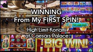 WINNING From My FIRST SPIN!  High Limit Slots at Caesars Palace - Part 1