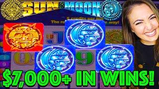 55 FREE GAMES = 2 JACKPOT HANDPAYS ON SUN & MOONGAME