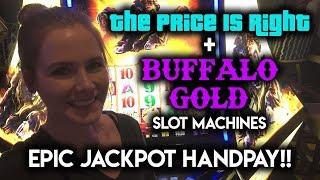 EPIC JACKPOT Handpay! Buffalo Gold!!! Price is Right Showcase Wheel Bonus!