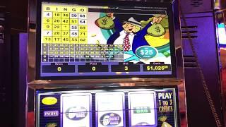 VGT Slots $25 Mr. Moneybags "Red Screen Without A Cherry" Good Win.  Choctaw Gaming Casino, Durant