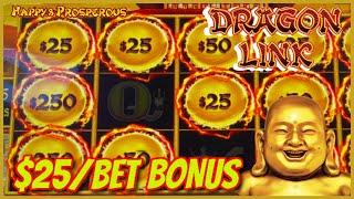 HIGH LIMIT SESSION UP TO $100 Spins on Dragon Link HAPPY & PROSPEROUS $25 Bonus Round Slot Machine