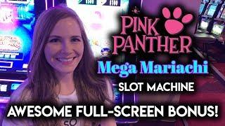 FULL SCREEN BONUS!! First try on the NEW Pink Panther Slot machine! GREAT RUN!!