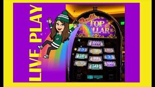 Double Top Dollar  Slot Machine, Live Play! $15 Max Bets