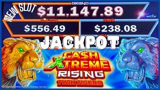 NEW SLOT ️Ca$h Extreme Rising Twin Tigers & Dual Dragons HANDPAY JACKPOT $30 Bonus Round Casino