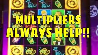 MULTIPLIERS ALWAYS MAKE FOR A BETTER BONUS ON SIMPSONS  CAN CAN  AND 6 MORE SLOT MACHINE WINS!