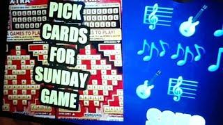 SCRATCHCARDS.....VIEWERS CAN SELECT THERE CARDS..FOR BIG SUNDAY GAME..AND ALBERT SINGS