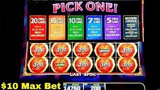 Ultimate Fire Link Slot Machine $10 Max Bet Bonus &  BIG WIN  | Buffalo Gold Slot Machine