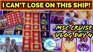 BUFFALO SLOTS KEEP PAYING ME ON OUR MSC CRUISE! DAY 4 VLOG!