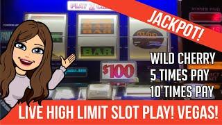 $100 Wild Cherry Old School Slot Machine PLUS 5 Times Pay & 10 Times Pay - JACKPOT! LIVE PLAY VEGAS!