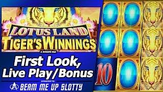 Lotus Land: Tiger's Winnings - First Look, Live Play and Free Games Bonus in New Konami game