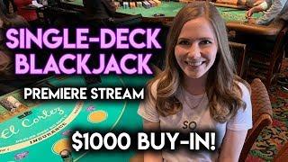 First Time Playing Single Deck BLACKJACK!! Some CRAZY Hands!!