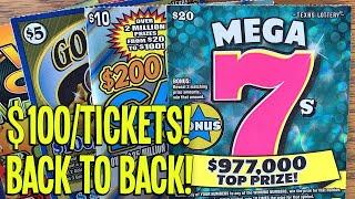 MORE NEW TICKETS + BACK TO BACK WINS!  $20 Mega 7s + Gold Mine 9X  TX Lottery Scratch Offs