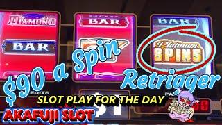 Wow NON STOP! SLOT PLAY FOR THE DAY Nov.11&13 $100 Wheel Of Fortune, Black Diamond Max $90 赤富士スロット
