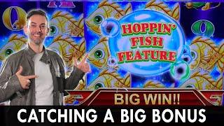 Catching A Big Bonus  Hoppin' Fish Slot Machine  #Konami for the WIN!