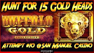 Hunt For 15 Gold Heads! Episode #10 on Buffalo Gold Collection Slot Machine - Line Hits For the Win!