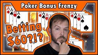 Betting $60?!? Four Aces FIVE TIMES! Video Poker INSANITY • The Jackpot Gents
