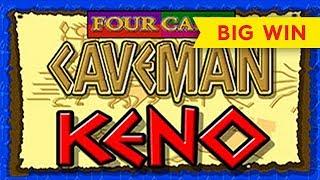 Four Card Caveman Keno - BIG WIN, AWESOME!