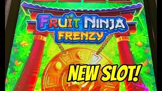 This new slot has a JUICY progressive literally!  High limit play on Fruit Ninja Frenzy