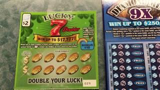 Scratching THREE Instant Lottery TIckets - Lucky 7 Doubler and Diamond Mine 9X