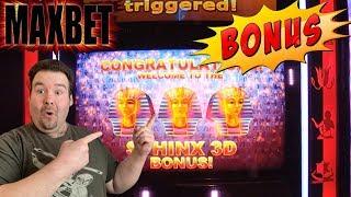 Sphinx 3D MAX BET $4.00 BONUS ROUND FREE GAMES Slot Machine Live Play