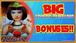 Arcade Gambling ** Queen of Egypt BIG BONUS? **