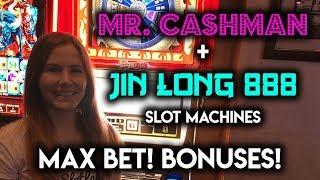 Max Bet BONUS! Nice Win! Jin Long and Mr Cashman Slot Machines!