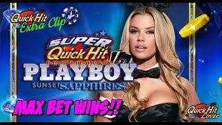 Super Quick Hits Playboy MAX BET Slot Bonus WINS!!!
