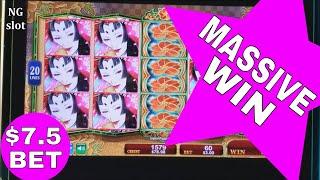 Slot Machine MEGA BIG WIN Shikibu Slot Machine Bonuses Won & MASSIVE LINE HIT KONAMI SLOT
