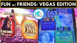 VEGAS WITH FRIENDS IS ALWAYS MORE FUN! AMAZING GROUP PICKING ON WIZARD OF OZ SLOT, LUXURY LINE