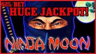 HIGH LIMIT Dollar Storm Ninja Moon HANDPAY JACKPOT ️$25 Bonus Round Slot Machine Casino