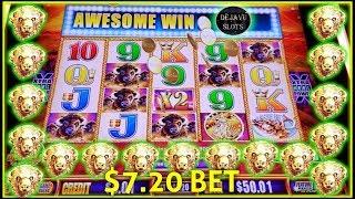 40 FREE SPINS - 4 COIN TRIGGER! $7.20 BET BUFFALO GOLD | WONDER 4 TALL FORTUNES