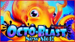 New konami Slot Machine Octo-Blast First Attempt, Live play, and Bonus